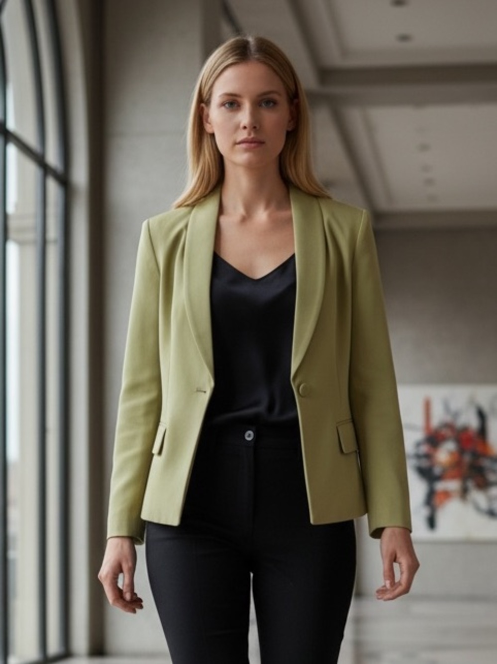 Emanuel Ungaro Grupo GFT Vintage Italian Silk Blazer Olive Gold Size 14 NWOT